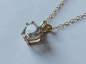 Preview: gold plated silver chain with 10 mm white zirconia heart pendant-anchor chain 45 cm---